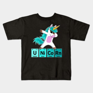 Dabbing Unicorn Dab Dance Chemical Elements Kids T-Shirt